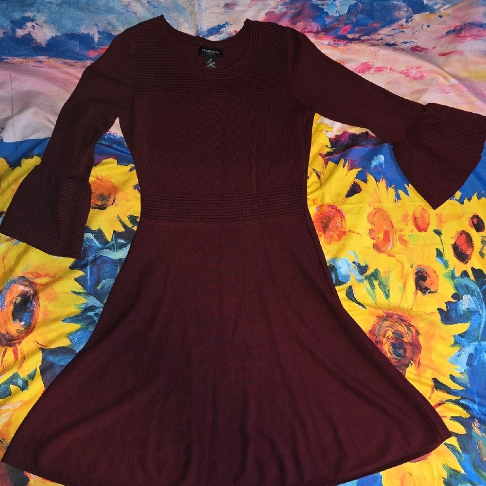 Forever 21 Red A-Line Bell Sleeve Dress